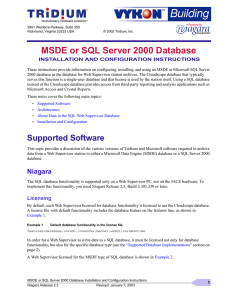 MSDE or SQL Server 2000 Database