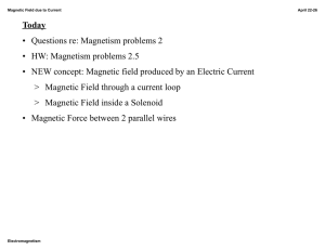 Today • Questions re: Magnetism problems 2 • HW: Magnetism