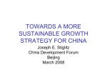 Towards a More Sustainable Growth Strategy for China