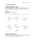 3.1 Reference Angles Definition of Reference Angle