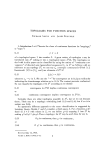 topologies for function spaces