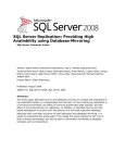 SQL Server Replication: Providing High Availability using Database