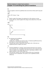 Chapter 16 Controlling the yield of reactions