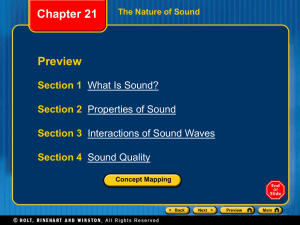 Ch 21 ppt: The Nature of Sound