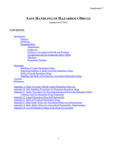 Safe Handling of Hazardous Drugs