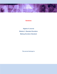 Solutions Algebra II Journal Module 3: Standard Deviation Making