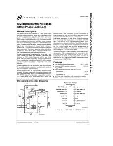 MM74HC4046 CMOS Phase Lock Loop