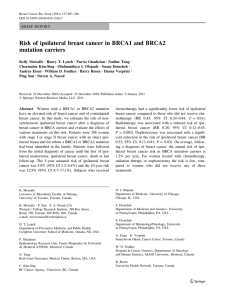 Risk of ipsilateral breast cancer in BRCA1 and BRCA2 mutation