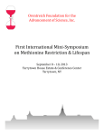 First International Mini-Symposium on Methionine Restriction