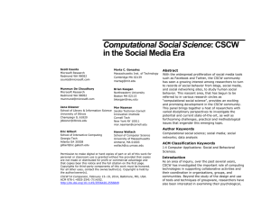 Computational Social Science: CSCW in the Social