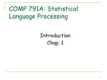 COMP 790: Statistical Language Processing