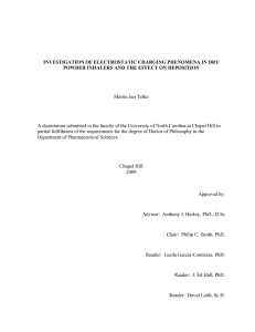 investigation of electrostatic charging phenomena in dry powder