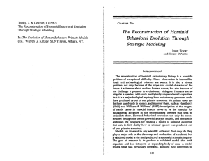 The Reconstruction of Hominid - Center for Evolutionary Psychology