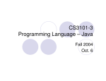 CS3101-3 Programming Language – Java