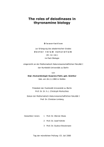 The roles of deiodinases in thyronamine biology