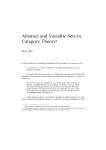Abstract and Variable Sets in Category Theory