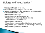 Biology and You, Section 1
