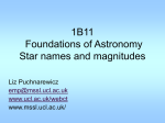 Star names and magnitudes