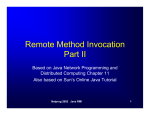 Remote Method Invocation Part II