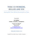 toxic co-workers, bullies and you