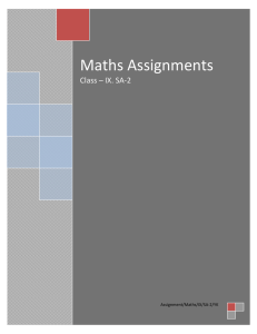 Maths Assignments