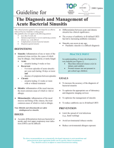 The Diagnosis And Management Of Acute Bacterial Sinusitis