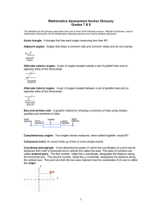 Mathematics Assessment Anchor Glossary