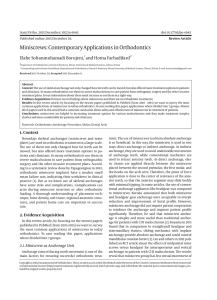 Miniscrews: Contemporary Applications in Orthodontics