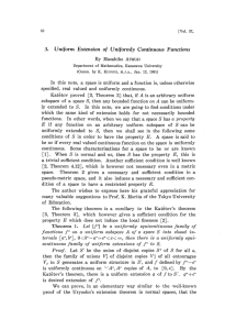 10 [Vol. 37, 3. Uniform Extension o f Uniformly Continuous Functions