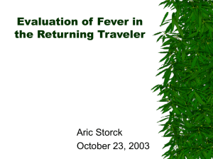 Emergency Department Evaluation of Fever in the Returning Traveler