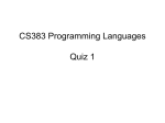 CS383 Programming Languages Quiz 1