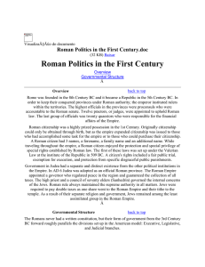 Roman Politics in the First Century - Pauline Studies