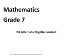 Grade 7 Alternate Eligible Math Content