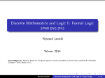 Discrete Mathematics and Logic II. Formal Logic