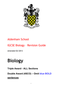 File - Biology @ Aldenham School