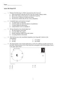 Astro 101 Final F15 - Nicholls State University