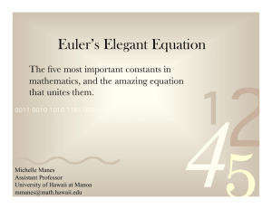 Euler`s Elegant Equation - University of Hawaii Mathematics