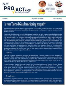 Is your Thyroid Gland functioning properly?
