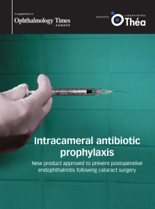 Intracameral antibiotic prophylaxis
