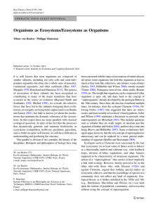 Organisms as Ecosystems/Ecosystems as Organisms