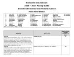 2017 Sixth Grade Science and Honors Science Pacing Guide