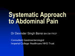 Systematic Approach to Abdominal Pain