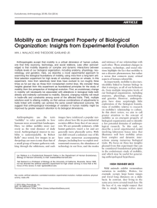 Mobility as an Emergent Property of Biological Organization: Insights