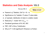 Statistics and Data Analysis: Wk 6