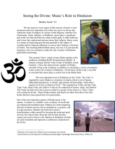 Seeing the Divine: Music‟s Role in Hinduism