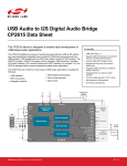 USB Audio to I2S Digital Audio Bridge CP2615 Data