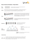 Basic Musical Notation: Help Sheet