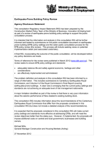 Earthquake-prone building policy review regulatory impact statement