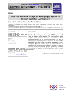 Role of Cone Beam Computed Tomography System in