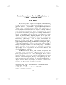Karmic Calculations: The Social Implications of Karmic Causality in